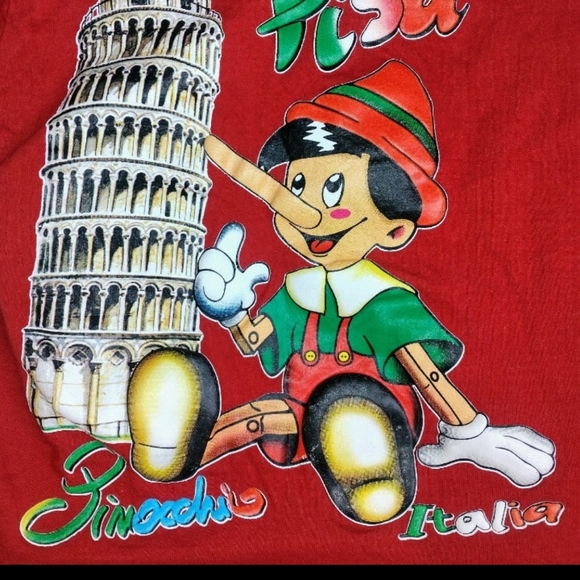 Disney Pinocchio Italy shirt. Leaning tower of Pisa! Size 1-2 years. - Picture 2 of 4